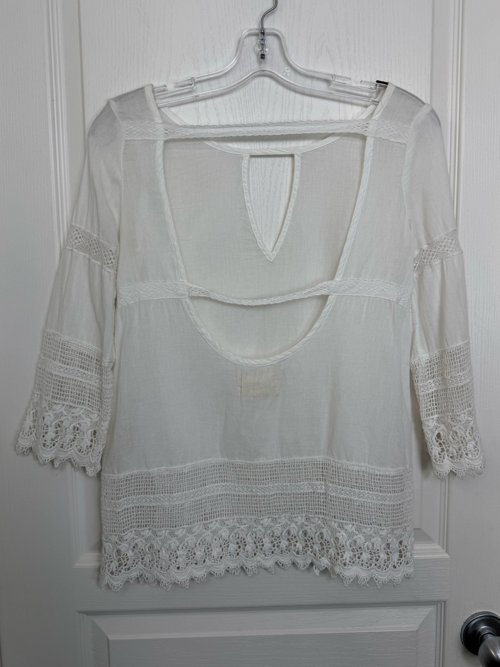 Ralph Lauren Denim & Supply White Boho Lace Top Size XS Vintage Y2K - Picture 3 of 7